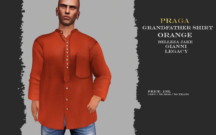 Praga Grandfather shirt - Orange