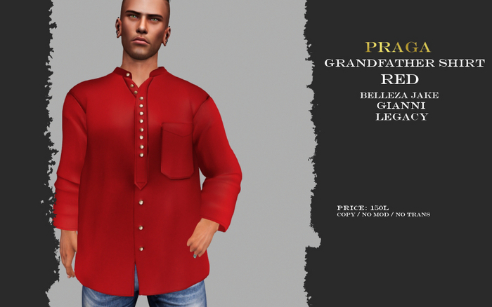 Praga Grandfather shirt - Red