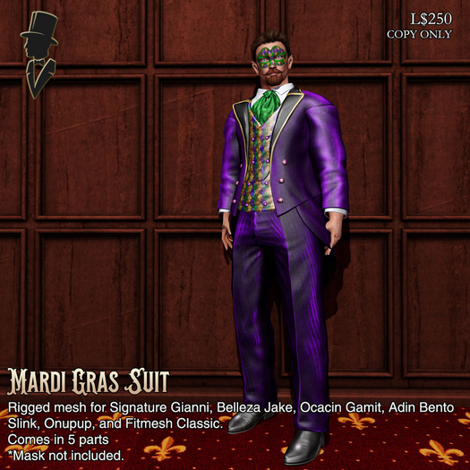Pearse'd & Cut Men's Mardi Gras Suit [boxed]