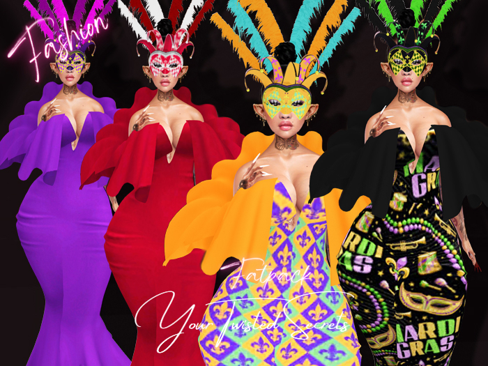 YTS-MARDI GRAS ELEGANT COSTUME(ERIKA)FATPACK
