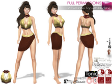 MI970247 V Cut Halter Top with Neckline FITMESH