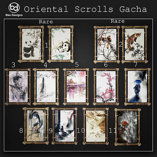 Bee Designs Oriental Scrolls gacha 2 RARE