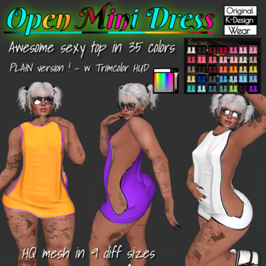 Open Mini dress V2 (plain) - ADD
