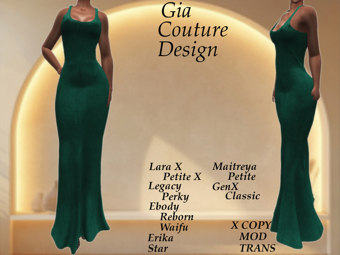 "GCD" Taunja Long Velvet Dress Jade