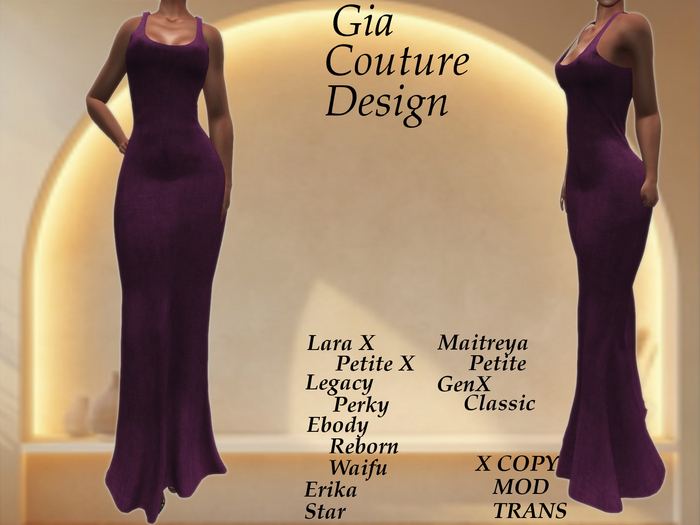 "GCD" Taunja Long Velvet Dress Mulberry