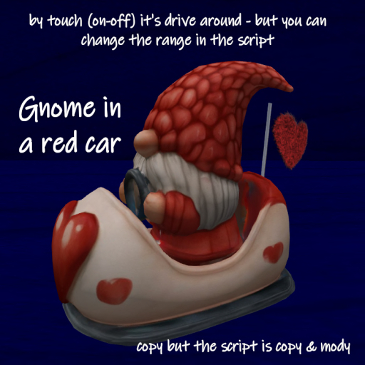 Gnome in a white car VB