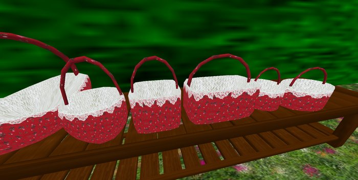 ALMOST FREE! ROMANTIC SHABBY CHIC WHIMSY WHITE BASKET RED FLORAL W/LACE MOD/TRANS