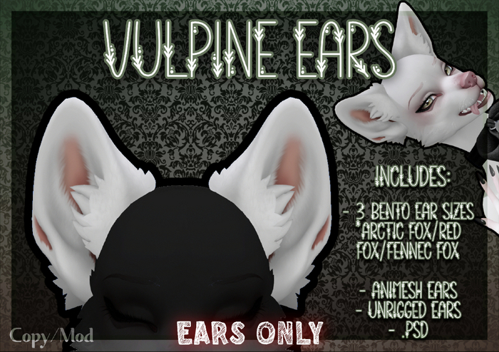 [FH] Vulpine Ears - EARS ONLY!!!