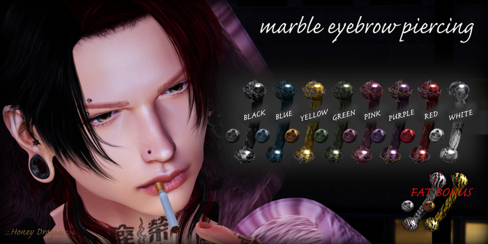 .:.H/D.:. marble eyebrow piercing // FAT [22AAC9]