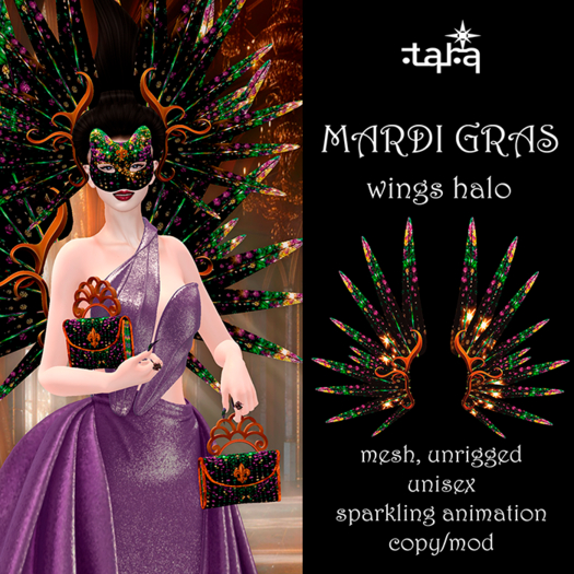 TARA Mardi Gras Wings halo