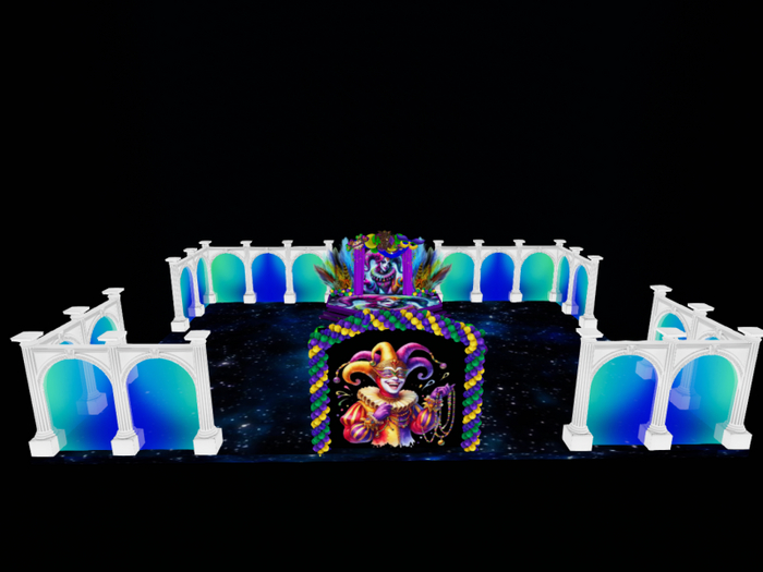 MC Mardi Gras Colorful Dance Floor 