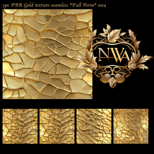 5pc PBR Gold texture seamless *Full Perm* 004