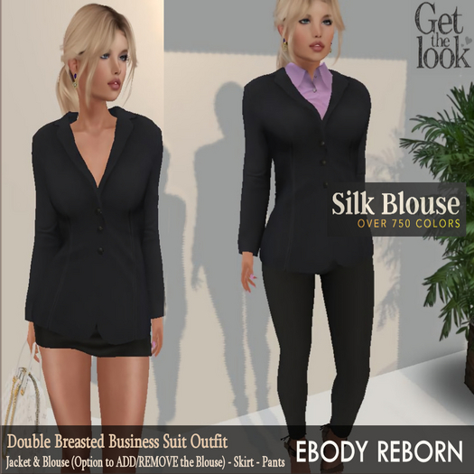 Women's Double-Breasted Business Jacket and Blouse-Pants-Skirt Complete Outfit Suit- Ebody Reborn <LIMITED PROMO OFFER>