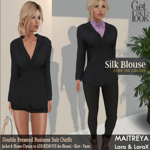❤️ Women's Double-Breasted Business Jacket & Blouse-Pants-Skirt Complete Outfit Suit-Maitreya Lara & LaraX LIMITED PROMO