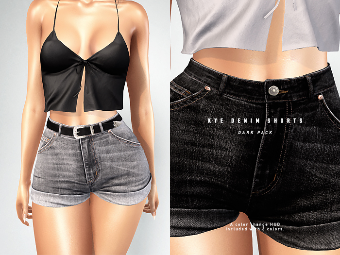 ISON - kye denim shorts - monochromatic