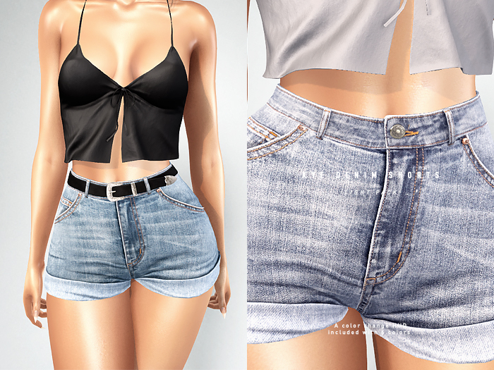 ISON - kye denim shorts - light