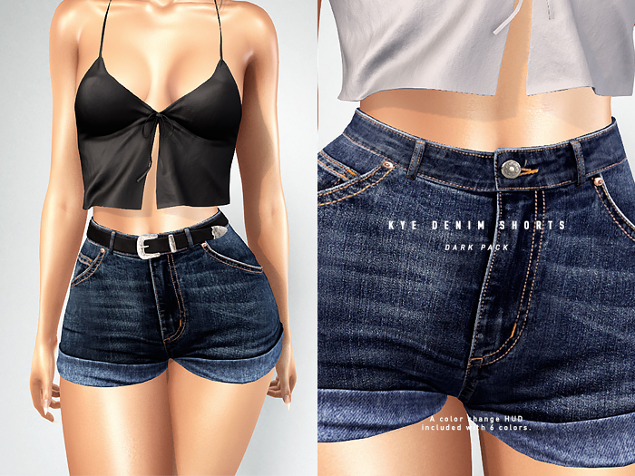 ISON - kye denim shorts - dark