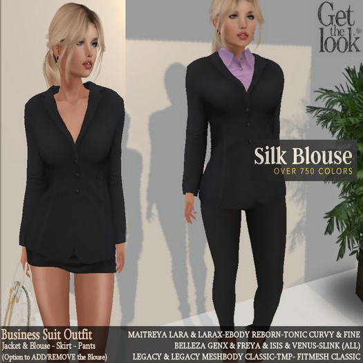 Mega Pack-All Bodies Women's Business Jacket and Blouse-Pants-Skirt Maitreya-Legacy-Belleza-Slink-Tonic-Ebody-Meshbody
