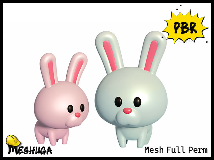 Meshuga PBR Easter Cute Cotton Rabbit FULL PERM MESH