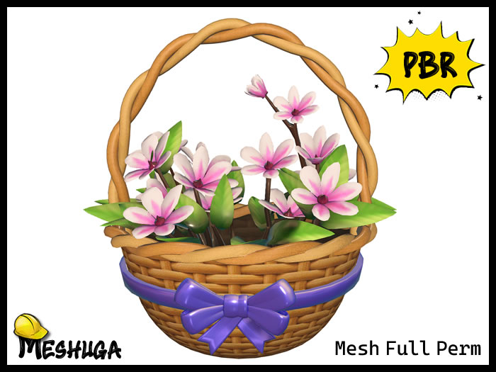 Meshuga PBR Easter Flower Basket FULL PERM MESH