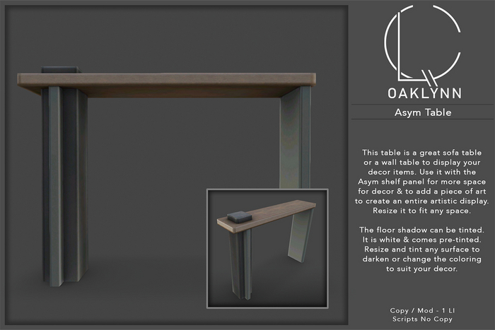 Oaklynn Asym Table