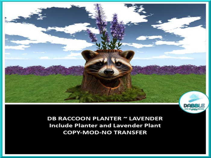 DB RACCOON PLANTER ~ LAVENDER  add me