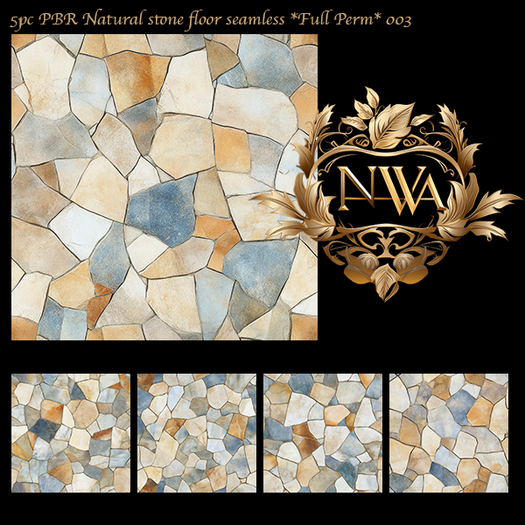 5pc PBR Natural stone floor seamless *Full Perm* 003