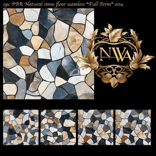 5pc PBR Natural stone floor seamless *Full Perm* 004