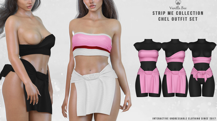 *Vanilla Bae* Chel Outfit - Fat Pack - Strip Me Interactive - Maitreya / LaraX / Legacy / Ebody Reborn / Waifu