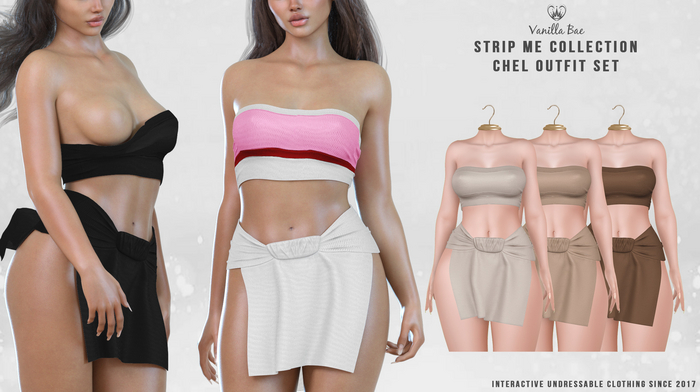*Vanilla Bae* Chel Outfit - Brown 3 Pack - Strip Me Interactive - Maitreya / LaraX / Legacy / Ebody Reborn / Waifu