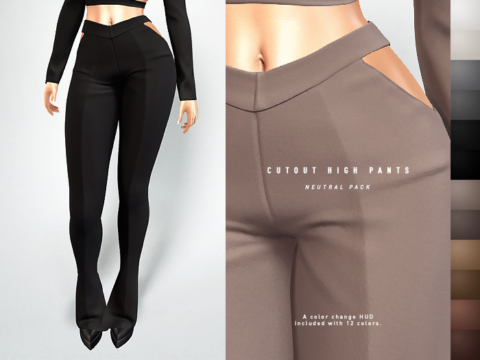 ISON - cutout high pants - neutral