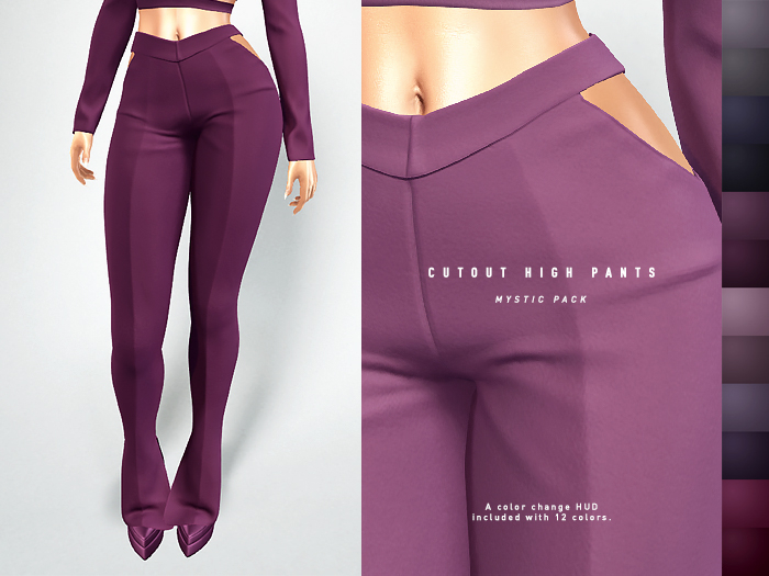 ISON - cutout high pants - mystic