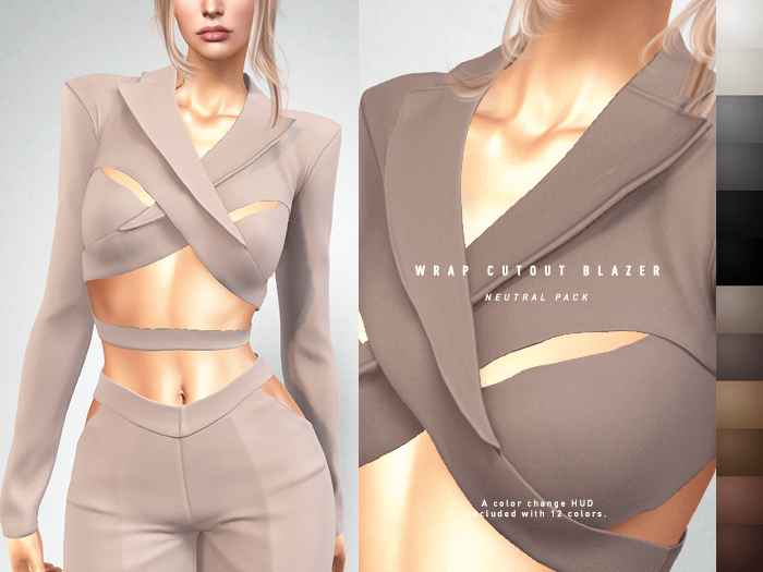 ISON - wrap cutout blazer - neutral