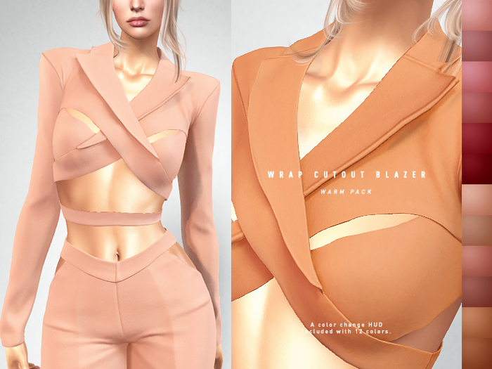 ISON - wrap cutout blazer - warm