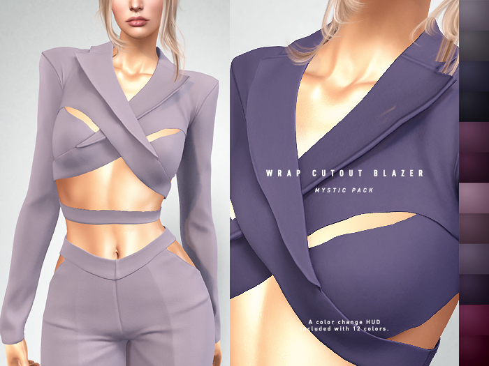 ISON - wrap cutout blazer - mystic