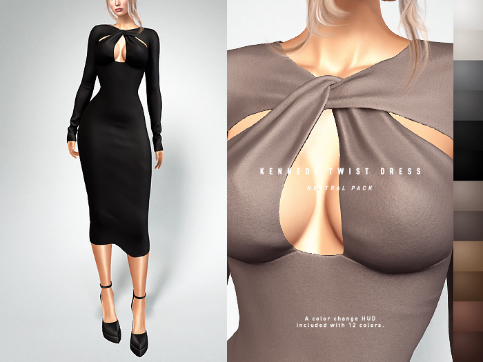 ISON - kennedi twist dress - neutral