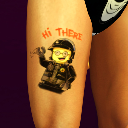 BadCop Right Front Leg Tattoo