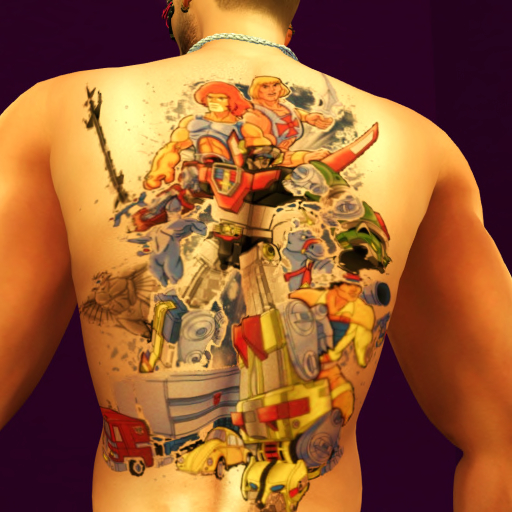 80sToon Back Tattoo