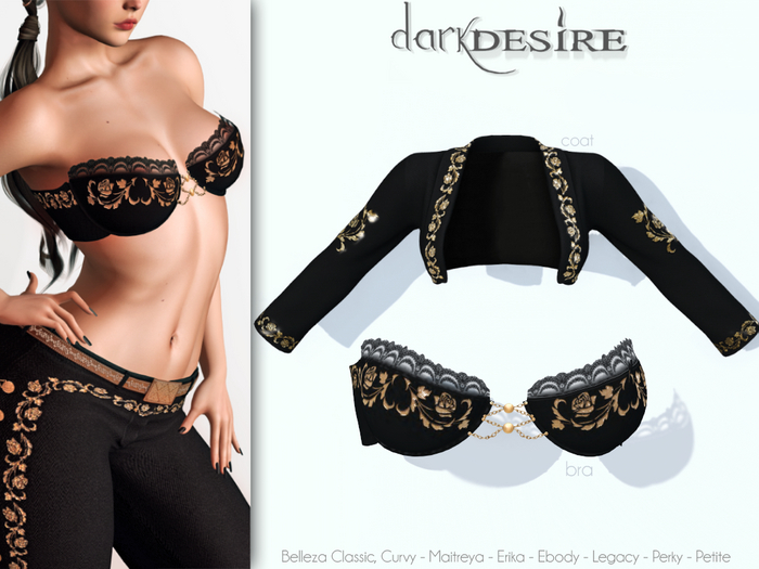 [[dD]] Amelia Mariachi - Coat & Bra - 01 BLACK - MEXICO - MEXICAN 