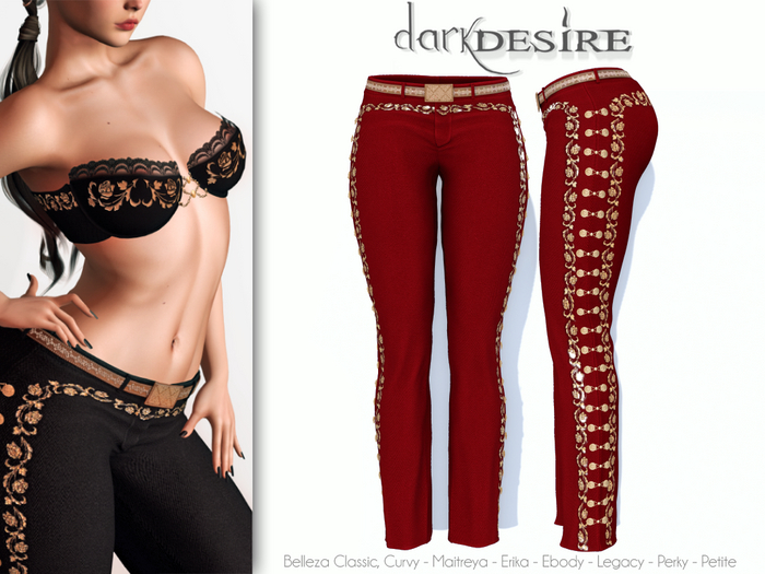 [[dD]] Amelia Mariachi - Pants - 06 RED - MEXICO - MEXICAN