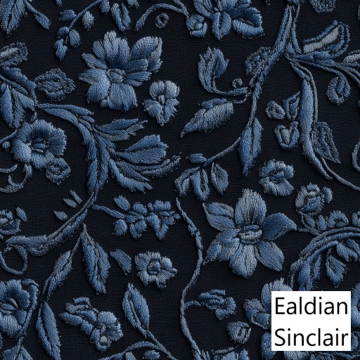 Blue Embroidered Flowers Seamless Texture