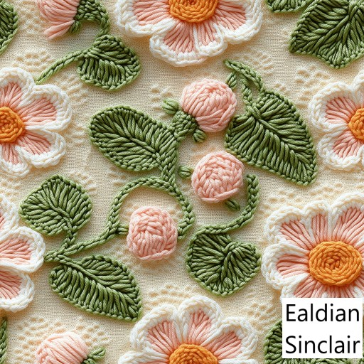 Pink Floral Embroidery Seamless Texture