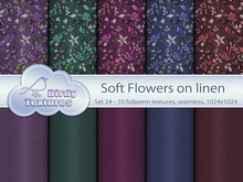 Birdy Textures - SOFT FLOWERS on linen - [Set 24]