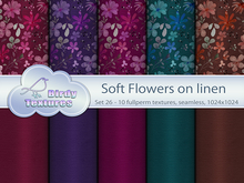 Birdy Textures - SOFT FLOWERS on linen - [Set 26]