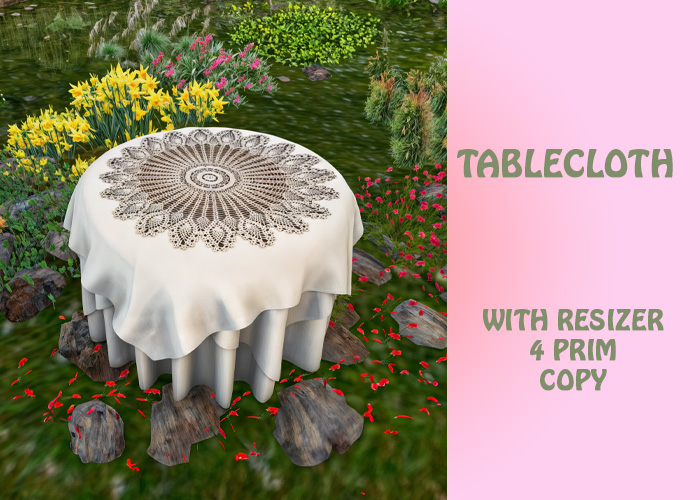 *Heart* - Tablecloth with Resizer 4 prim