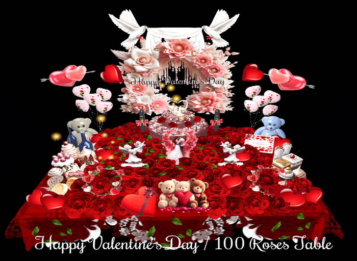 Happy Valentine's Day / 100rose Table Box