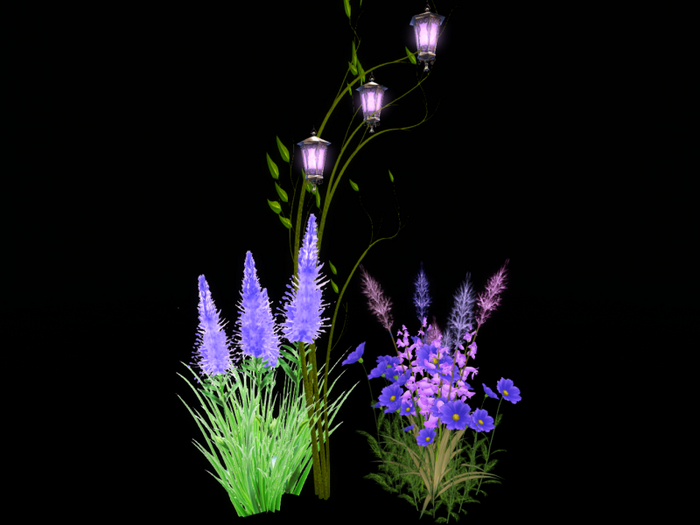 MC Garden Floral Lantern Patches Purple