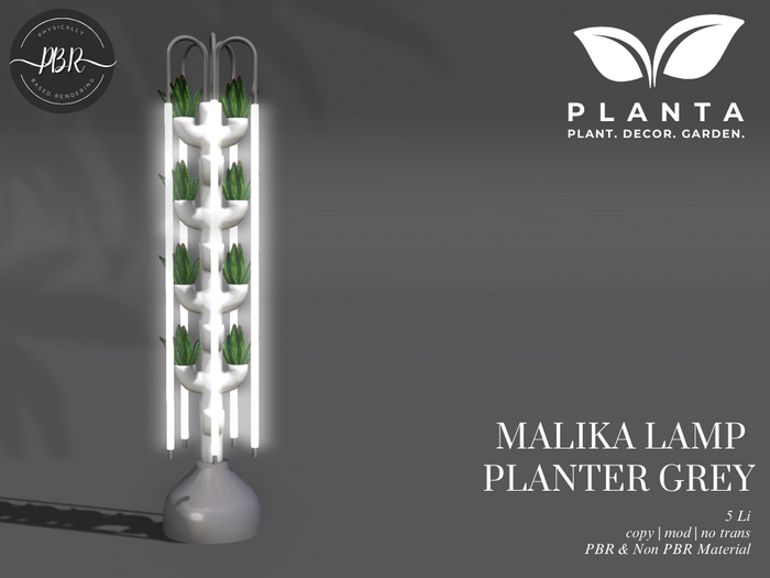Planta - Malika Lamp Planter Grey