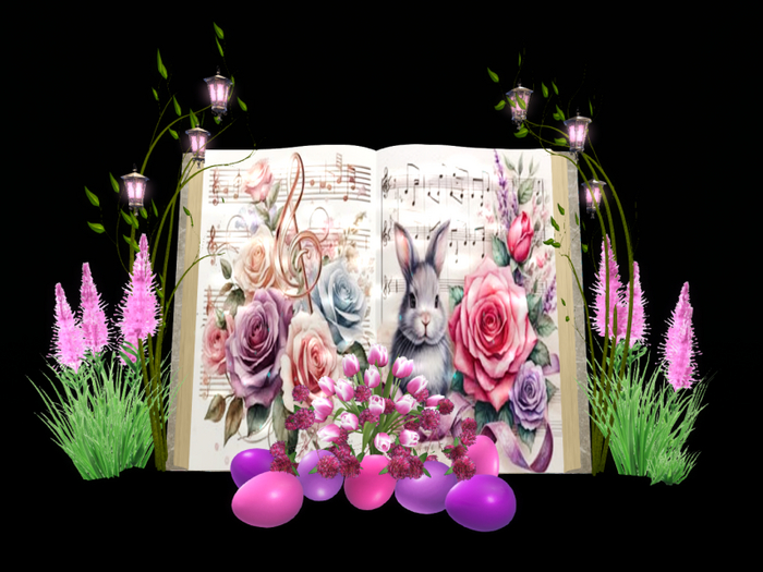 MC Easter Floral Bunny Music Book Alive