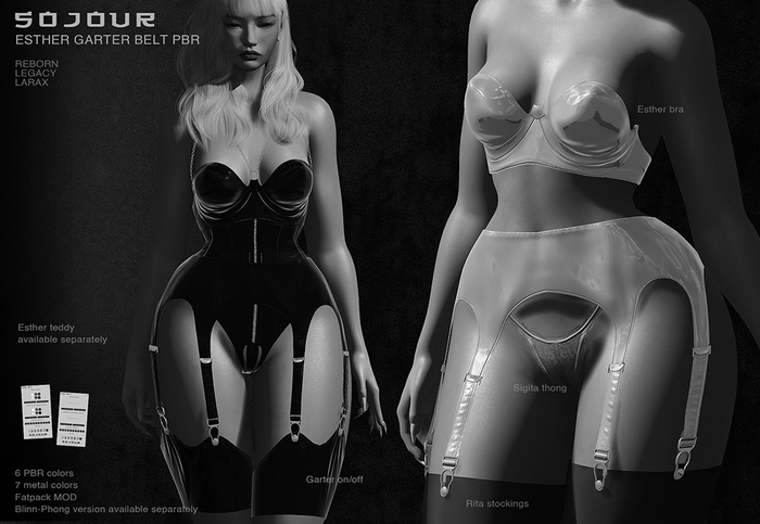 SOJOUR - Esther garter belt - PBR latex - demo